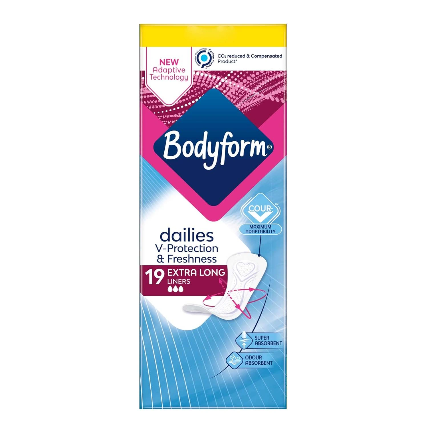 Bodyform Dailies Extra Long Liners 19 Pack