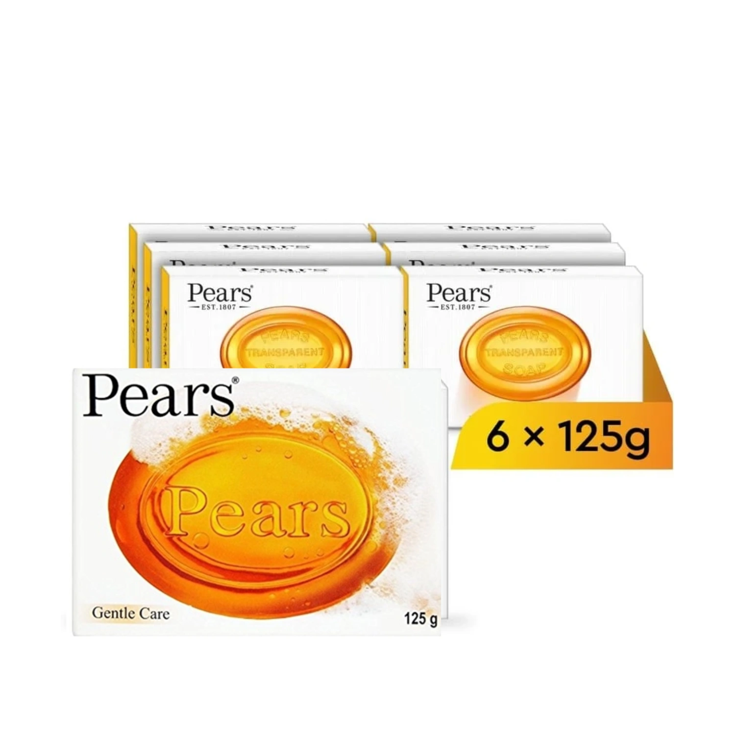 Pears Transparent Soap 125g - Pack of 6