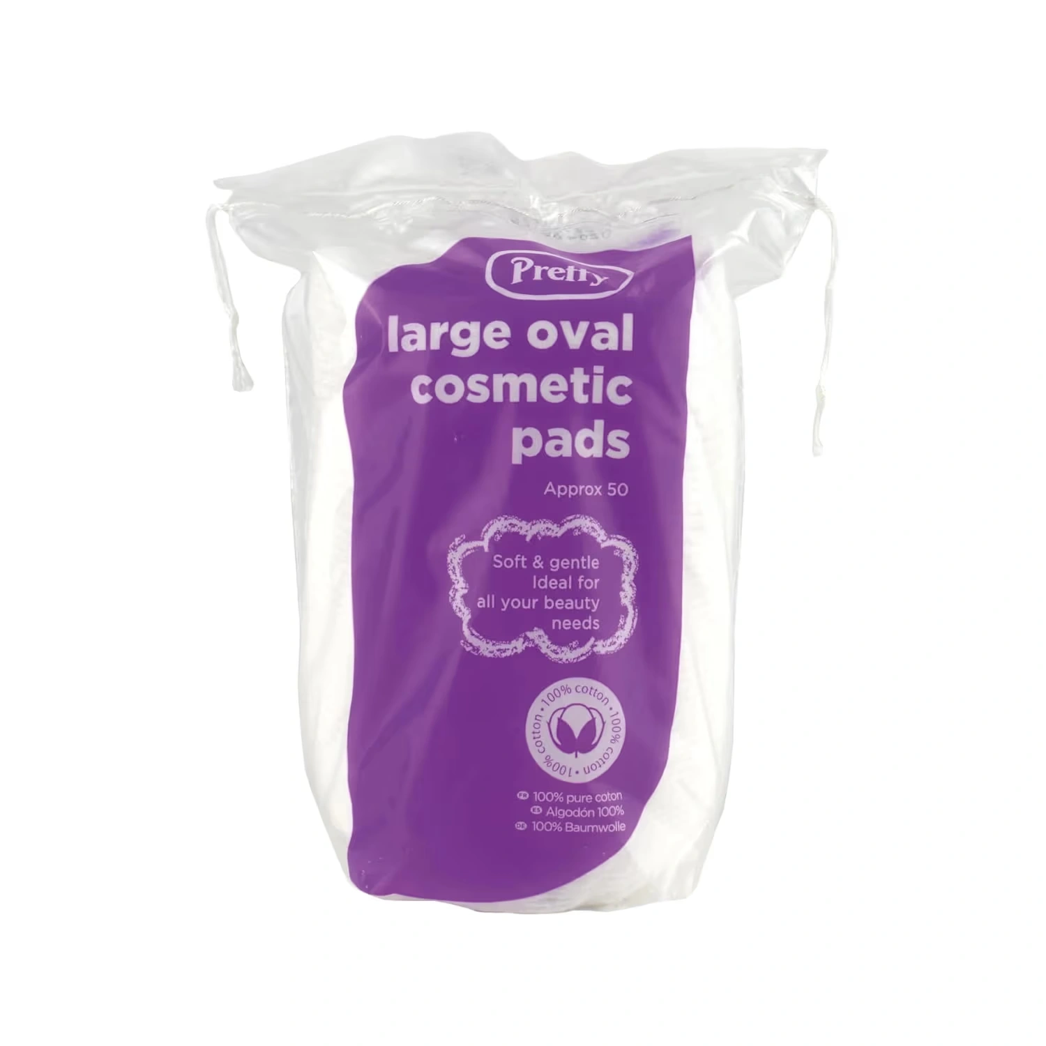 Pretty 50 large oval cotton cosmetic pads
